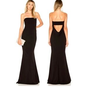 Katie May Raven Elegant Black Strapless Evening Gown